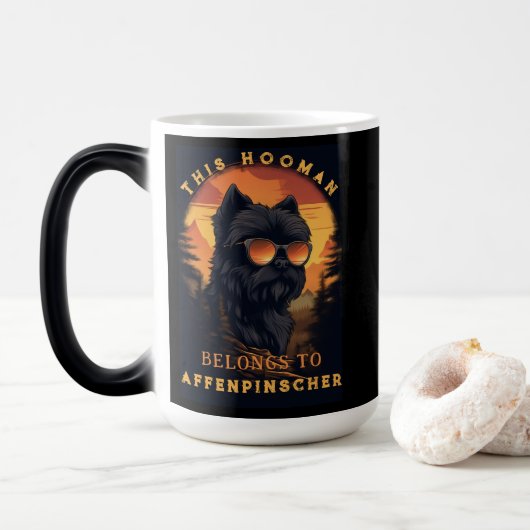 Funny Affenpinscher Dog Parent Personalized Magische Mok (Met donut)