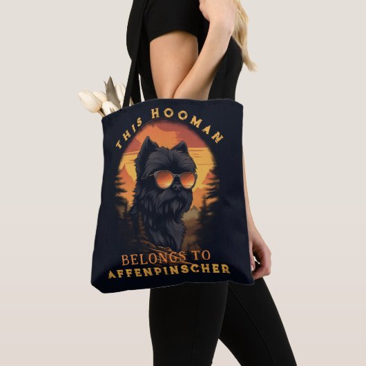 Funny Affenpinscher Dog Parent Tote Bag (Dichtbij)