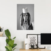 Funny Afghan Hound Bathroom Print, Toilet Paper Poster (Thuiskantoor)