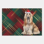 Funny Afghan Hound Christmas Dog Holiday Plaid Inpakpapier Vel (Voorkant 3)