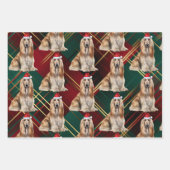 Funny Afghan Hound Christmas Dog Holiday Plaid Inpakpapier Vel (Voorkant)