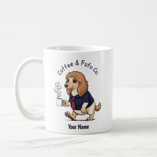 Funny Afghan Hound Dog Business Suit Coffee Koffiemok (Links)