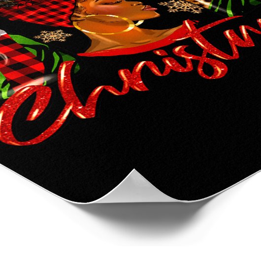 Funny African American Joy Christmas Black Woman A Poster (Hoek)