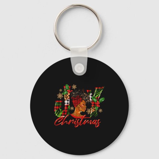 Funny African American Joy Christmas Black Woman A Sleutelhanger (Voorkant)