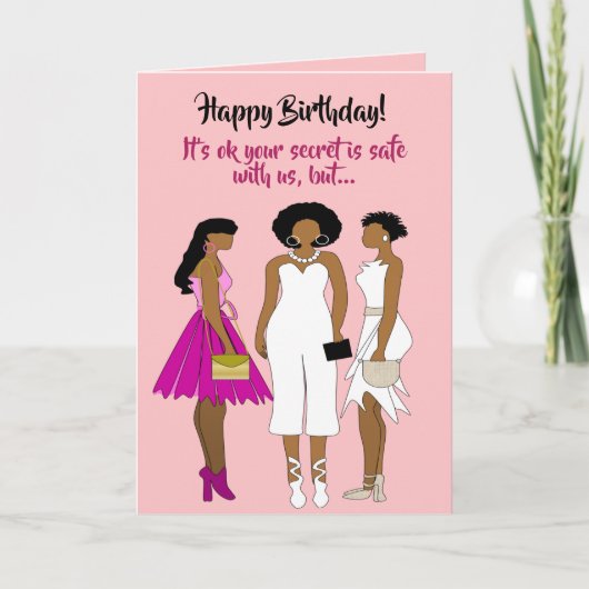 Funny African American Woman Birthday Kaart (Voorkant)