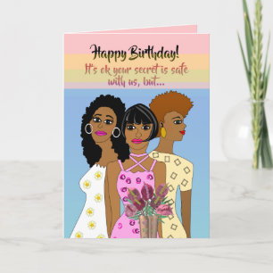 Funny African American Woman Birthday Kaart