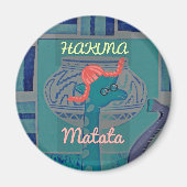 Funny African Giraffe Print Magneet (Voorkant)