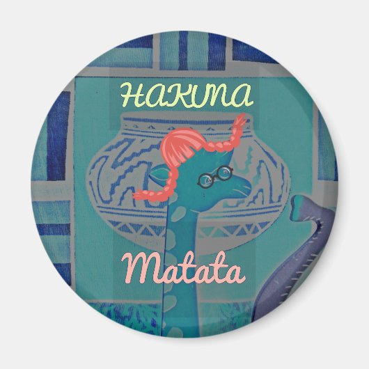 Funny African Giraffe Print Magneet (Voorkant)