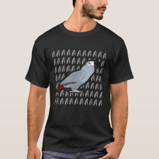 Funny African Grey Screaming Aaaaa Birb Memes Parr T-shirt