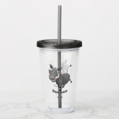 Funny african warthog pig cartoon acryl drinkbeker (Voorkant)
