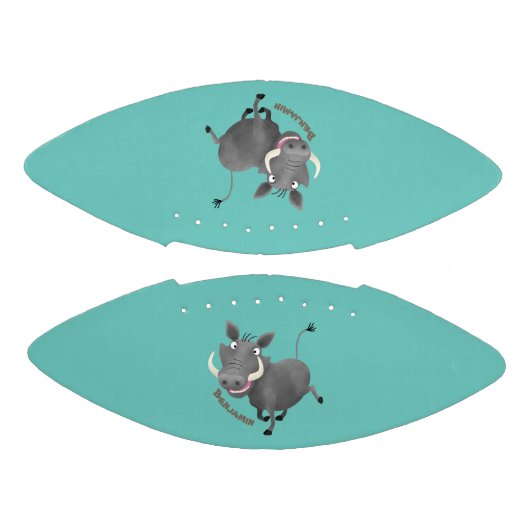 Funny african warthog pig cartoon american football (Panelen)