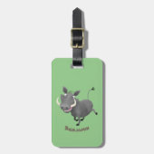 Funny african warthog pig cartoon bagagelabel (Voorkant verticaal)