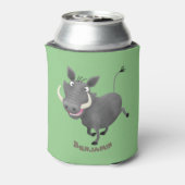 Funny african warthog pig cartoon blikjeskoeler (Blikje Achterkant)