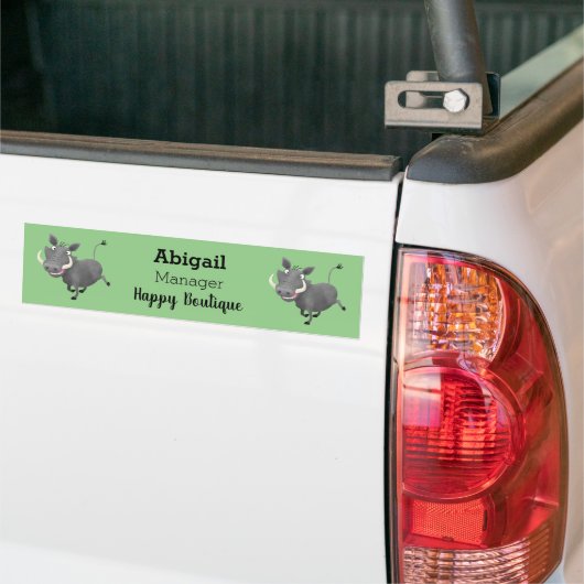 Funny african warthog pig cartoon bumpersticker (Op Truck)