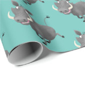 Funny african warthog pig cartoon cadeaupapier (Rol Hoek)