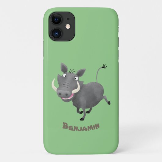 Funny african warthog pig cartoon Case-Mate iPhone case (Achterkant)