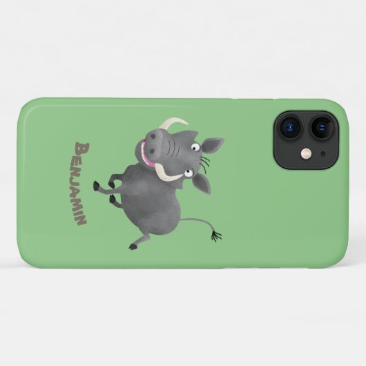 Funny african warthog pig cartoon Case-Mate iPhone case (Achterkant (horizontaal))