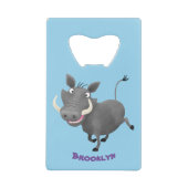 Funny african warthog pig cartoon creditkaart flessenopener (Voorkant)