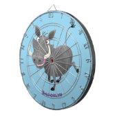 Funny african warthog pig cartoon dartbord (Voorkant Rechts)