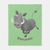 Funny african warthog pig cartoon fleece deken (Voorkant)