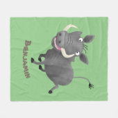 Funny african warthog pig cartoon fleece deken (Voorkant (Horizontaal))