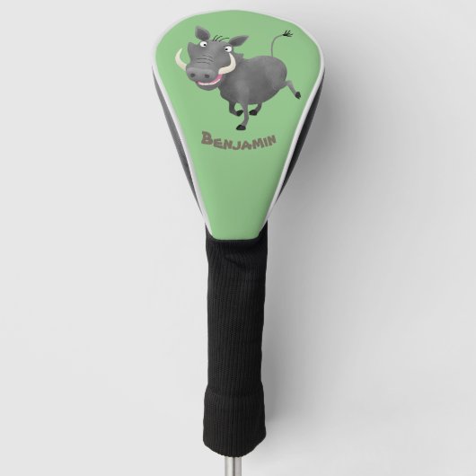 Funny african warthog pig cartoon golfheadcover (Voorkant)