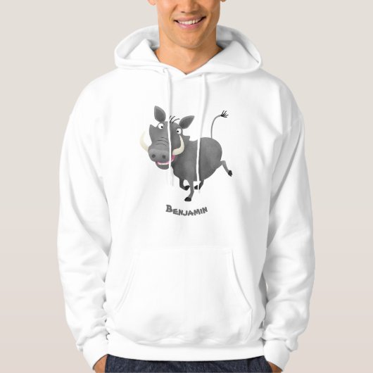 Funny african warthog pig cartoon hoodie (Voorkant)