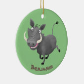 Funny african warthog pig cartoon keramisch ornament (Rechts)