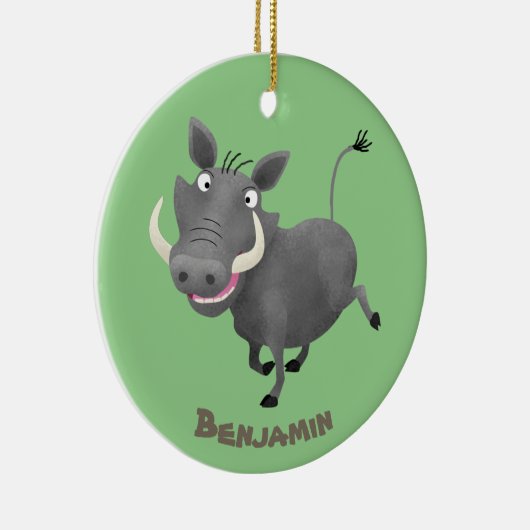 Funny african warthog pig cartoon keramisch ornament (Rechts)