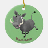 Funny african warthog pig cartoon keramisch ornament (Voorkant)