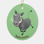 Funny african warthog pig cartoon keramisch ornament (Links)