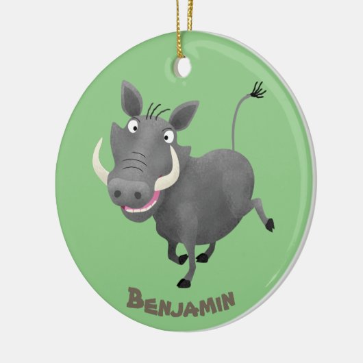 Funny african warthog pig cartoon keramisch ornament (Links)