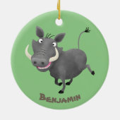 Funny african warthog pig cartoon keramisch ornament (Achterkant)