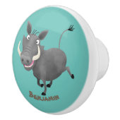Funny african warthog pig cartoon keramische knop (Rechts)