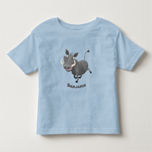 Funny african warthog pig cartoon kinder shirts (Voorkant)
