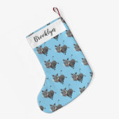 Funny african warthog pig cartoon kleine kerstsok (Achterkant (Hangend))