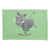 Funny african warthog pig cartoon kussensloop (Voorkant)