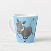 Funny african warthog pig cartoon latte mok (Linkerhoek)