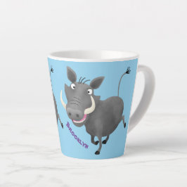 Funny african warthog pig cartoon latte mok