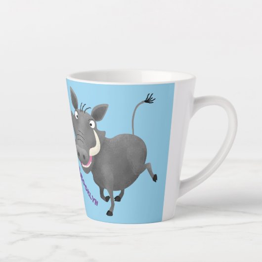 Funny african warthog pig cartoon latte mok (Rechts)