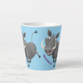 Funny african warthog pig cartoon latte mok (Voorkant)