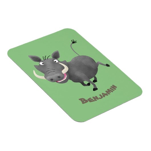 Funny african warthog pig cartoon magneet (Rechterzijde)