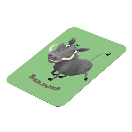 Funny african warthog pig cartoon magneet (Linkerzijde)