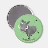 Funny african warthog pig cartoon magneet (Voorkant / Achterkant)