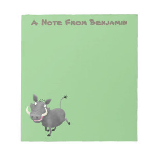 Funny african warthog pig cartoon notitieblok