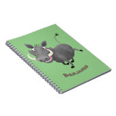 Funny african warthog pig cartoon notitieboek (Rechterzijde)