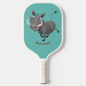 Funny african warthog pig cartoon pickleball paddle (Voorkant)