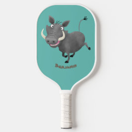 Funny african warthog pig cartoon pickleball paddle