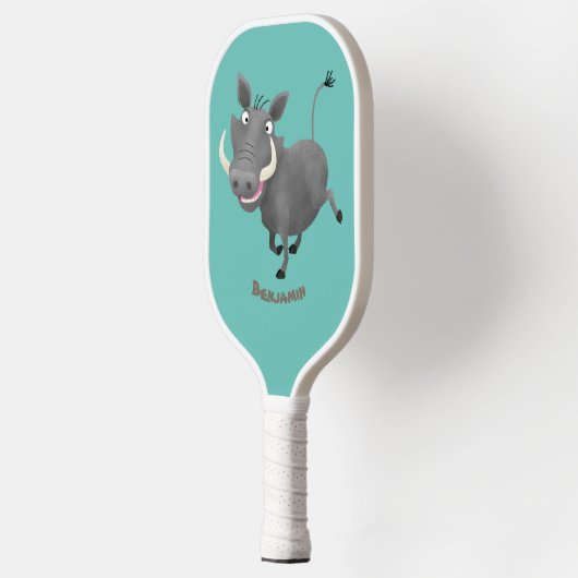 Funny african warthog pig cartoon pickleball paddle (Links)
