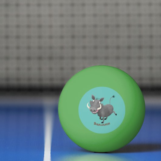 Funny african warthog pig cartoon pingpongbal (Net)